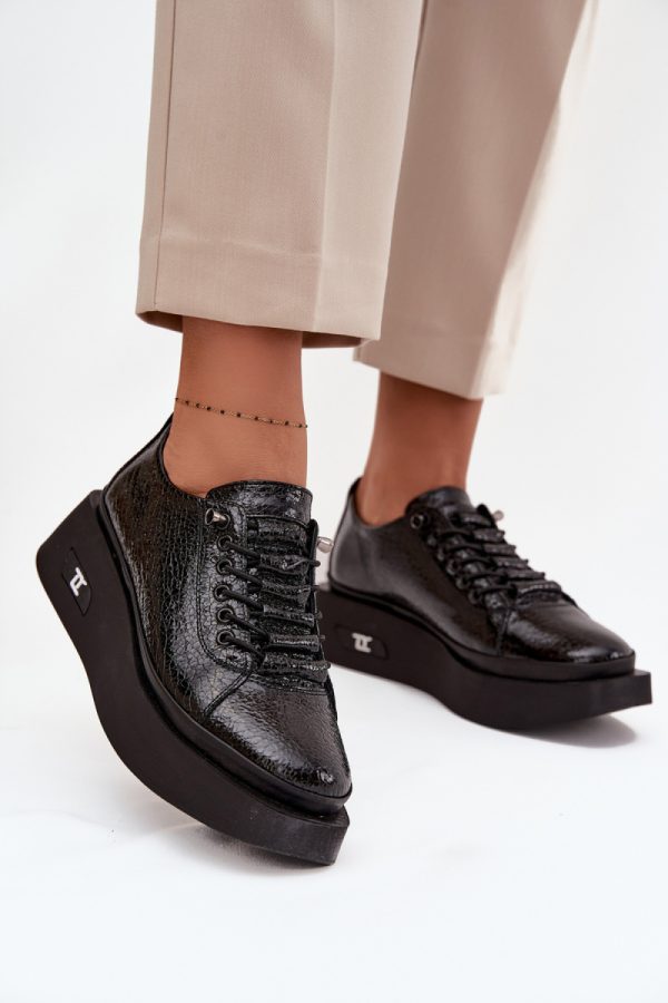Black Platform Shoes....Fabric, Footbed, Upper Height and Platform Height