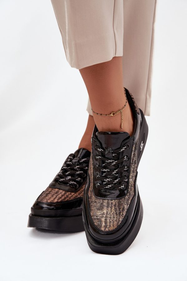 Black Platform Shoes in Women`s Ankle Boots & Booties with Fabric, Footbed, Upper Height and Platform Height