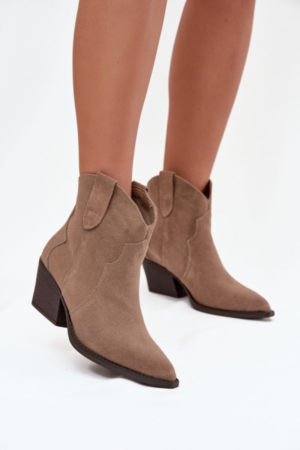 beige Heel boots model 219127 Step in style