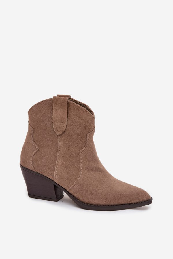 beige Heel boots model 219127 Step in style