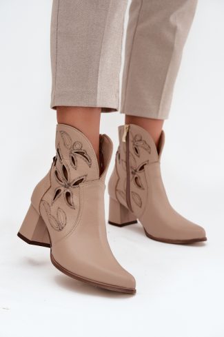 1096686 beige Heel boots model 219129 Step in style
