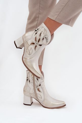 yellow Heel boots model 219131 Step in style