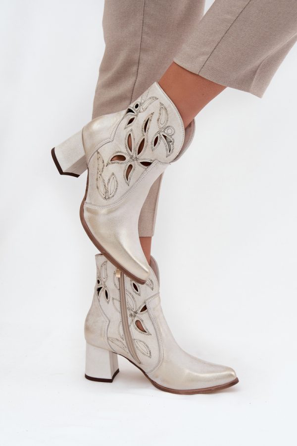 yellow Heel boots model 219131 Step in style