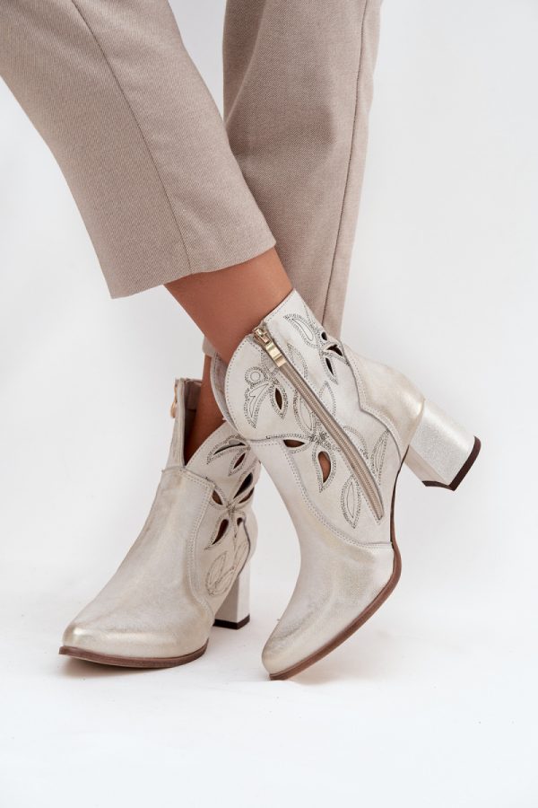yellow Heel boots model 219131 Step in style