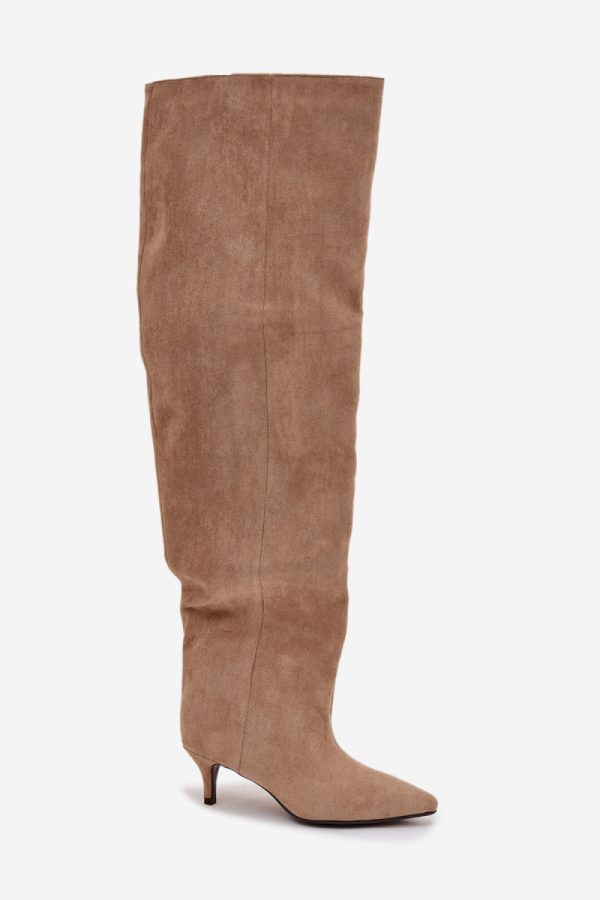 beige Heel boots model 219136 Step in style