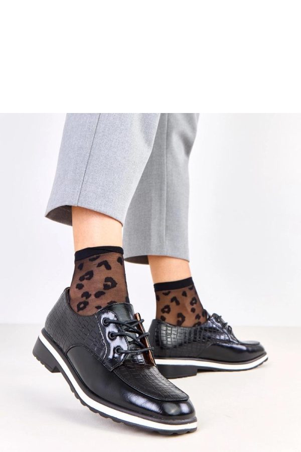 Black Half Shoes.Fabric, Footbed and Heel Height