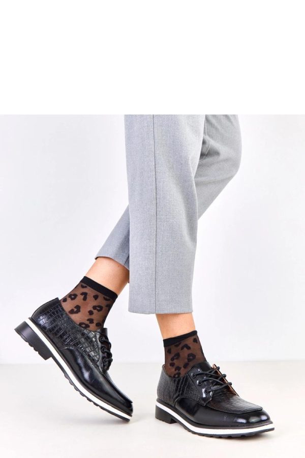 Black Half Shoes.Fabric, Footbed and Heel Height