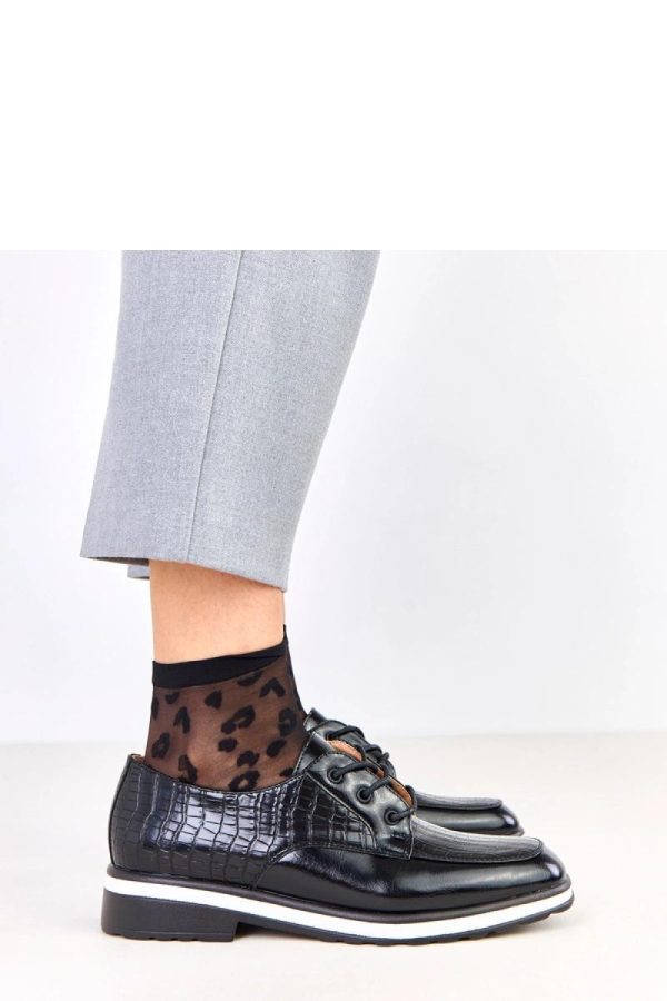 Black Half Shoes.Fabric, Footbed and Heel Height