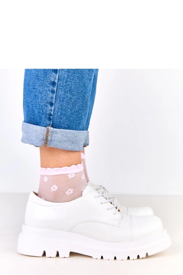White Half Shoes..Fabric, Footbed and Platform Height
