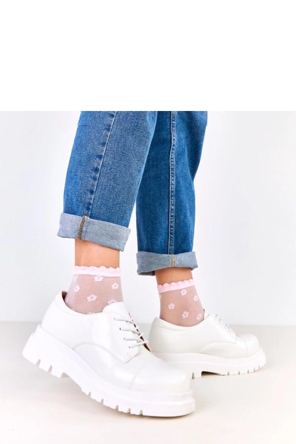 White Half Shoes..Fabric, Footbed and Platform Height