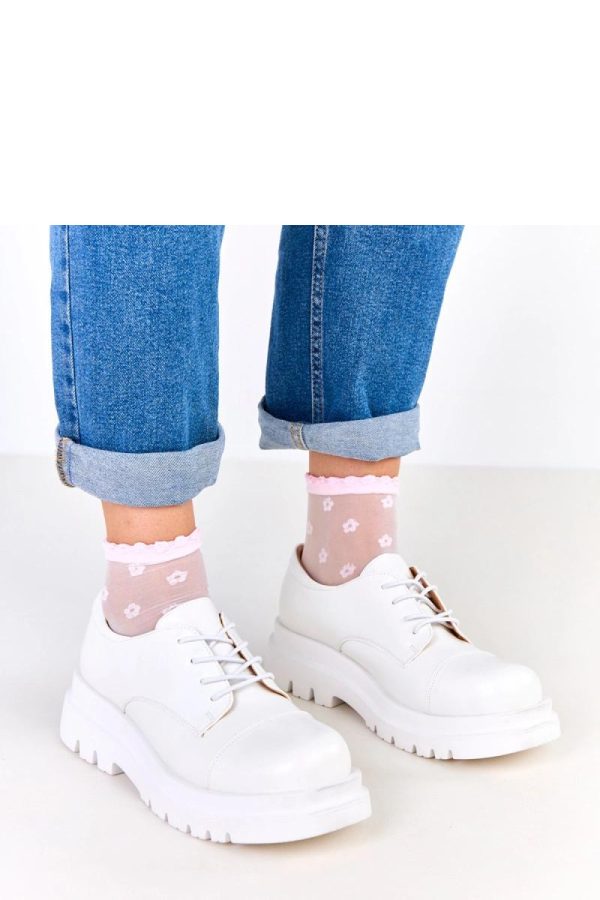 White Half Shoes..Fabric, Footbed and Platform Height