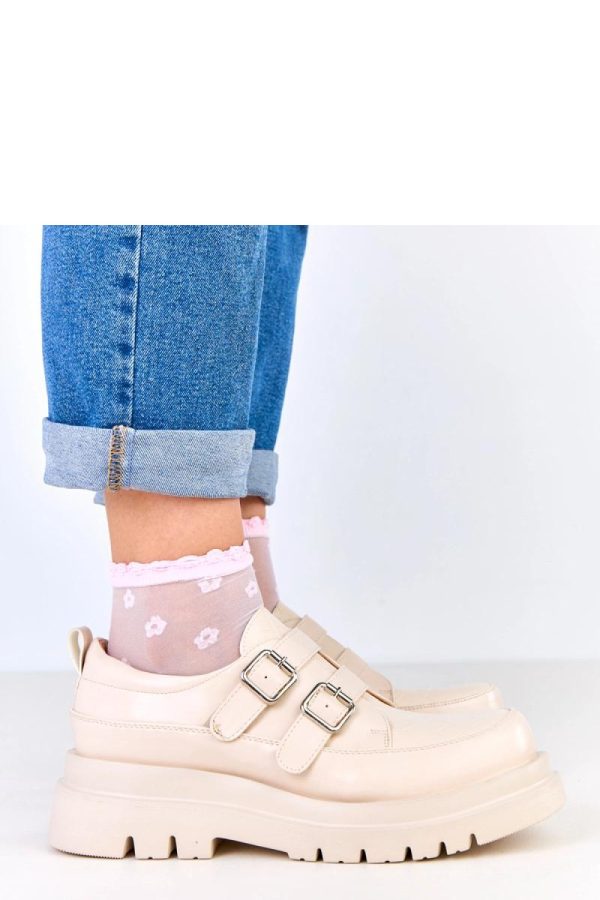 Beige Half Shoes....Fabric, Footbed and Platform Height