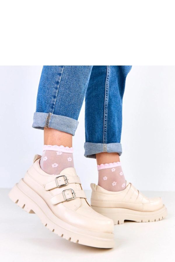Beige Half Shoes....Fabric, Footbed and Platform Height