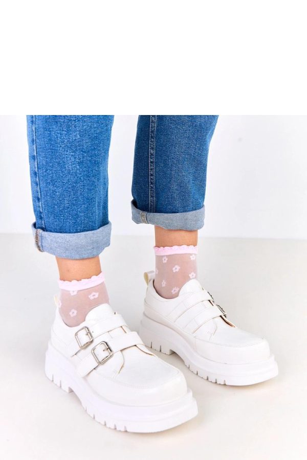 White Half Shoes....Fabric, Footbed and Platform Height