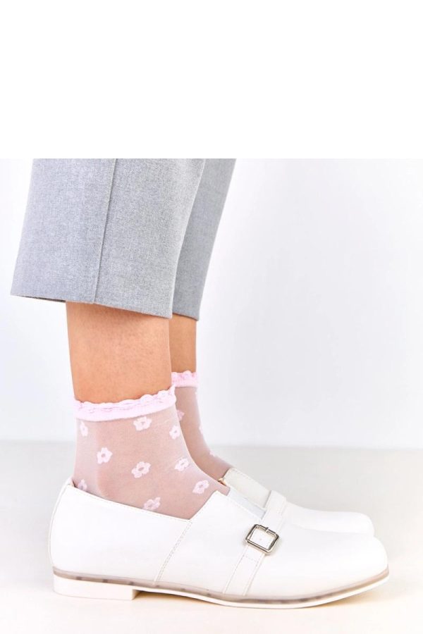 White Half Shoes in Women`s Ankle Boots & Booties with Fabric, Footbed and Heel Height