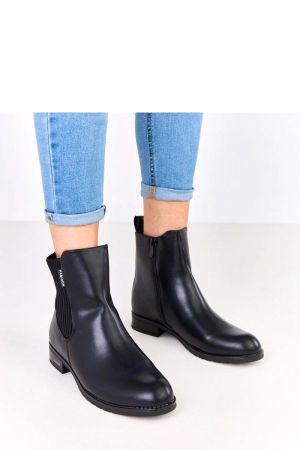 Black Boots in Women`s Ankle Boots & Booties with Fabric, Footbed and Heel Height