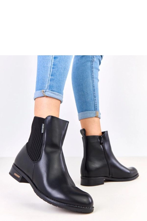 Black Boots in Women`s Ankle Boots & Booties with Fabric, Footbed and Heel Height
