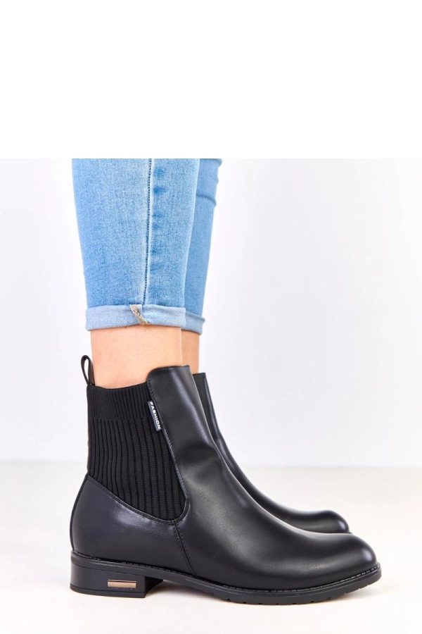 Black Boots in Women`s Ankle Boots & Booties with Fabric, Footbed and Heel Height