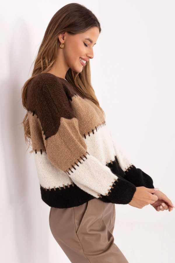 Brown Jumper in Sweaters, Pullovers, Jumpers, Turtlenecks, Boleros, Shrugs with Acrylic, Polyamide, Viscose and Wool