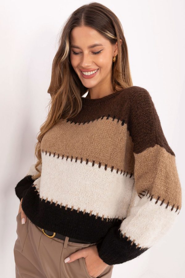 Brown Jumper in Sweaters, Pullovers, Jumpers, Turtlenecks, Boleros, Shrugs with Acrylic, Polyamide, Viscose and Wool