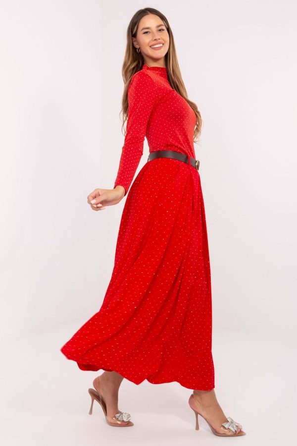 red Long skirt model 219220 Italy Moda