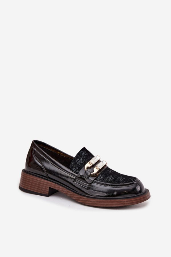Black Mocassin in Moccasins, Loafers with Fabric, Footbed, Upper Height and Heel Height