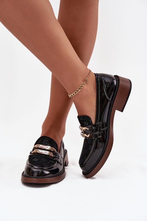 Black Mocassin in Moccasins, Loafers with Fabric, Footbed, Upper Height and Heel Height