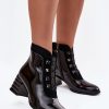 1097056.jpg Black Heel Boots in Women`s Ankle Boots & Booties with Fabric, Warmers, Footbed, Upper Height and Heel Height