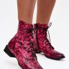Pink Boots in Women`s Ankle Boots & Booties with Fabric, Footbed, Upper Height and Heel Height
