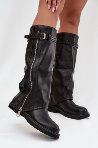1097108.jpg Black Thigh-Hight Boots in Over The Knee High Boots, Thigh High Boots with Fabric, Warmers, Footbed, Upper Height and Heel Height