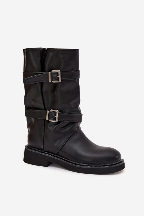 Black Thigh-Hight Boots in Over The Knee High Boots, Thigh High Boots with Fabric, Warmers, Footbed, Upper Height and Heel Height