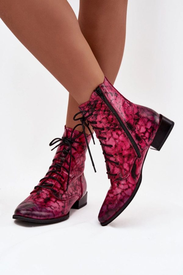 Pink Boots in Women`s Ankle Boots & Booties with Fabric, Footbed, Upper Height and Heel Height
