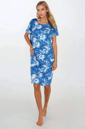 Blue Nightshirt in Nightgowns, Nighties, Sleep Shirts with Spandex and Viscose