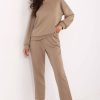 Beige Set in Pants, Trousers, Shorts with Polyester and Viscose