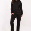 Black Set in Pants, Trousers, Shorts with Polyester and Viscose