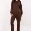Brown Set in Pants, Trousers, Shorts with Polyester and Viscose