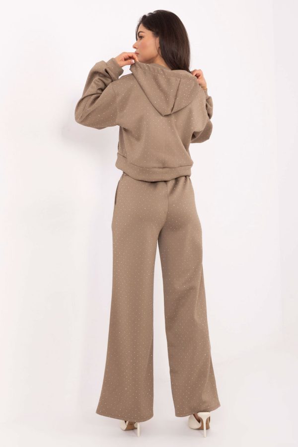 Beige Set in Pants, Trousers, Shorts with Polyester and Viscose