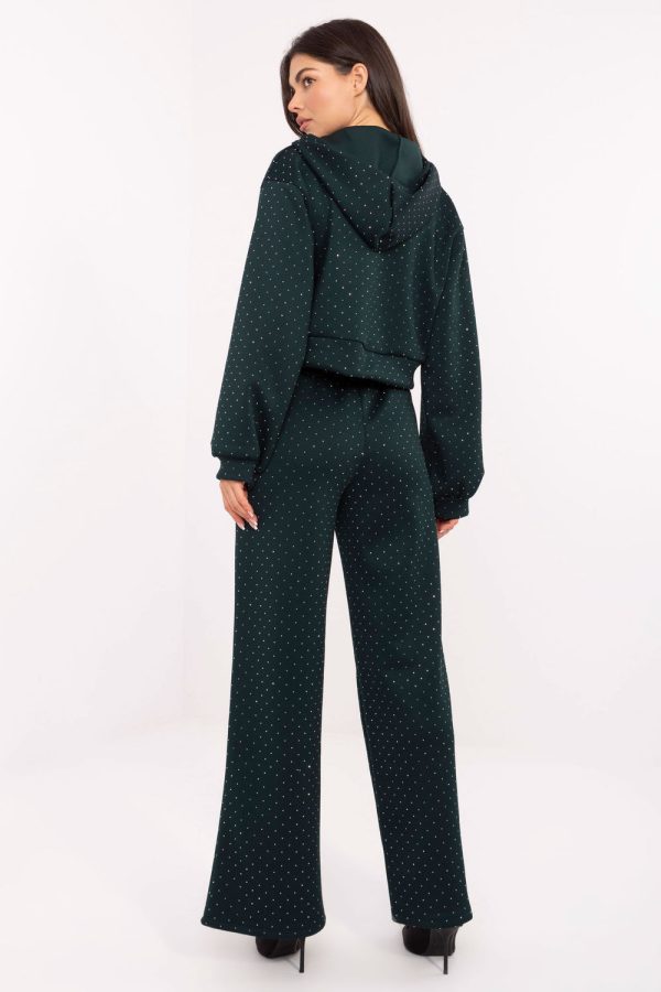 Green Set in Pants, Trousers, Shorts with Polyester and Viscose