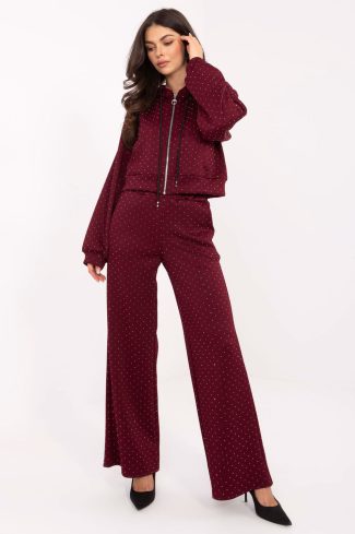 Red Set in Pants, Trousers, Shorts with Polyester and Viscose