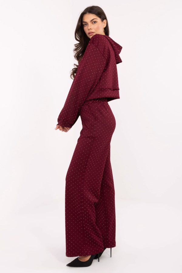 Red Set in Pants, Trousers, Shorts with Polyester and Viscose