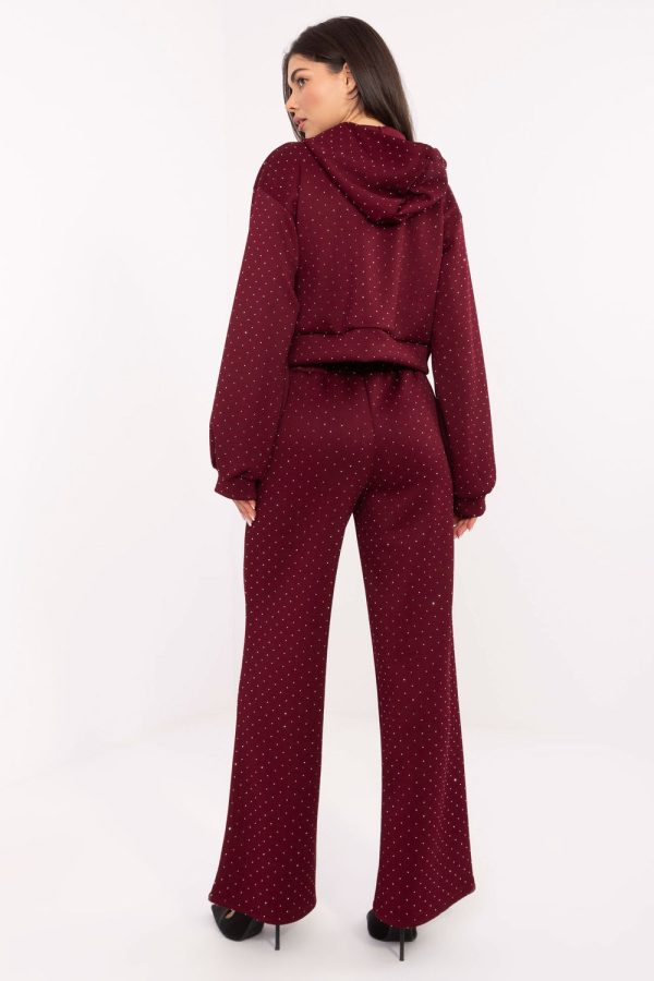 Red Set in Pants, Trousers, Shorts with Polyester and Viscose