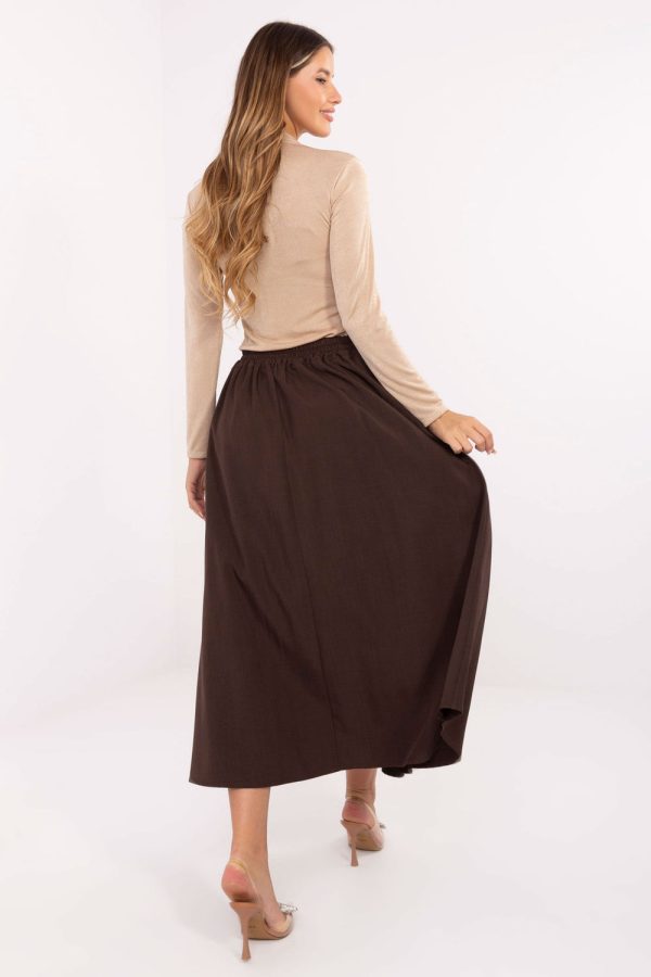 Brown Skirt in Skirts with Spandex and Polyester