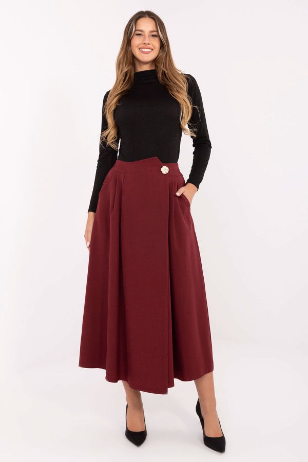 Red Skirt in Skirts with Spandex and Polyester