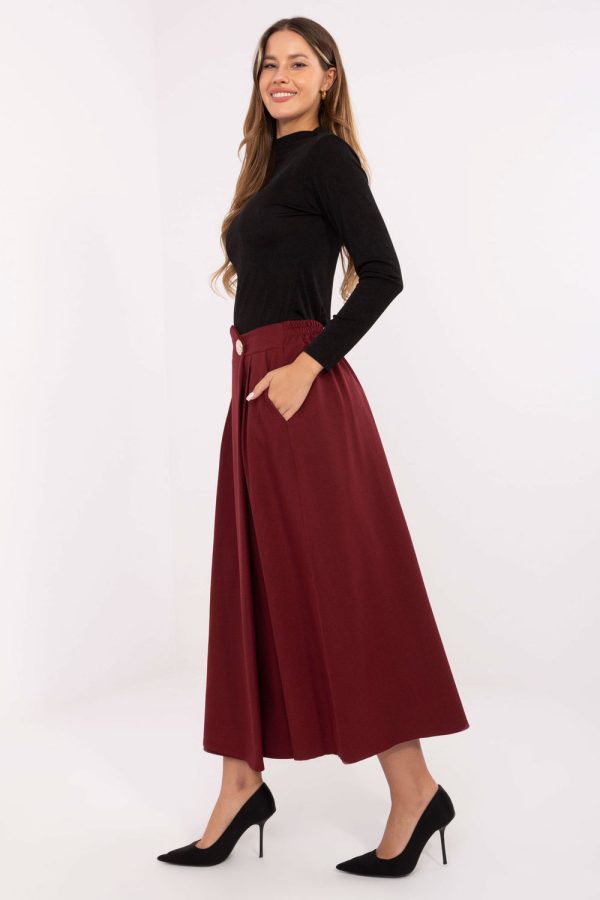 Red Skirt in Skirts with Spandex and Polyester