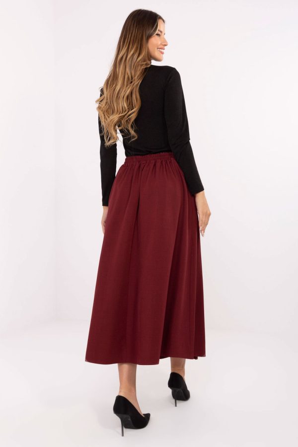 Red Skirt in Skirts with Spandex and Polyester