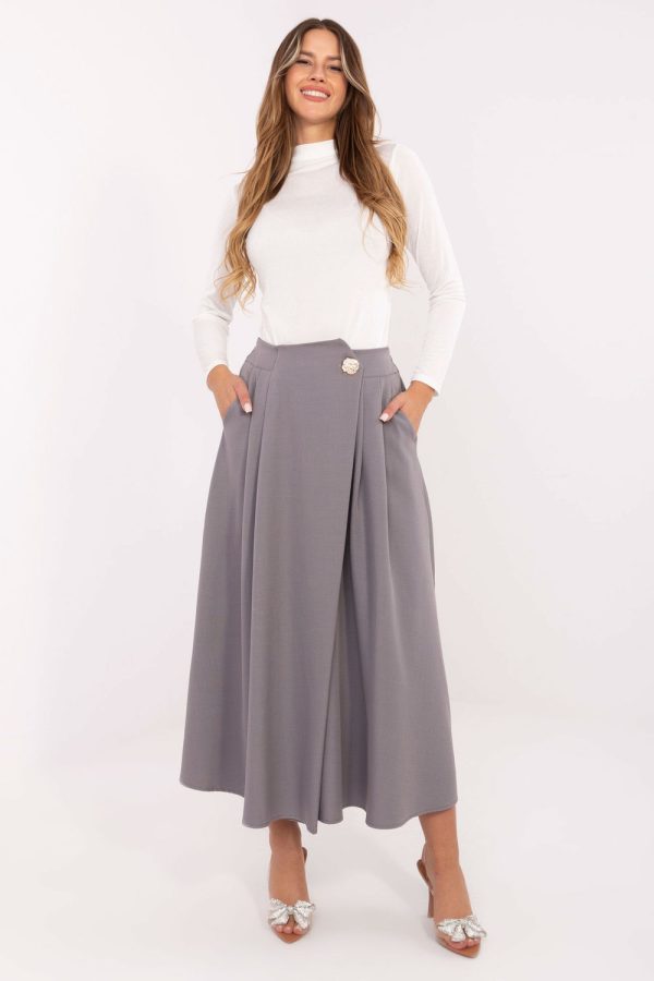 Grey Skirt in Skirts with Spandex and Polyester