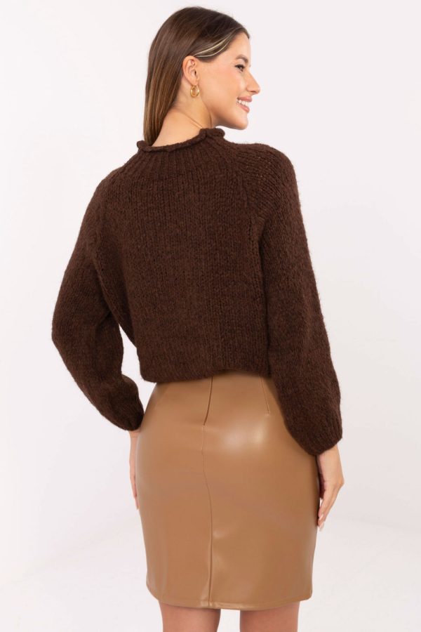 Brown Short Skirt in Skirts with Polyurethane and Polyester