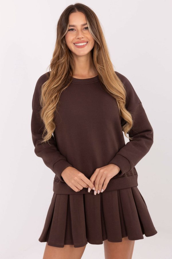 Brown Daydress in Day Dresses with Cotton and Spandex