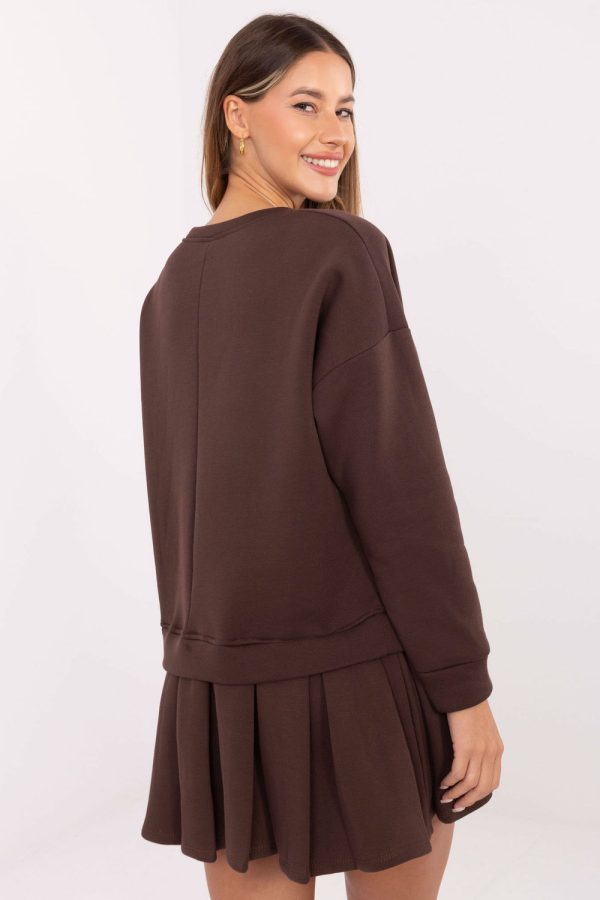 Brown Daydress in Day Dresses with Cotton and Spandex