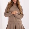 Beige Daydress in Day Dresses with Cotton and Spandex